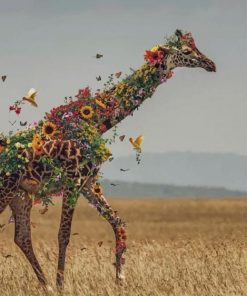 Flower Giraffe paint by numbers