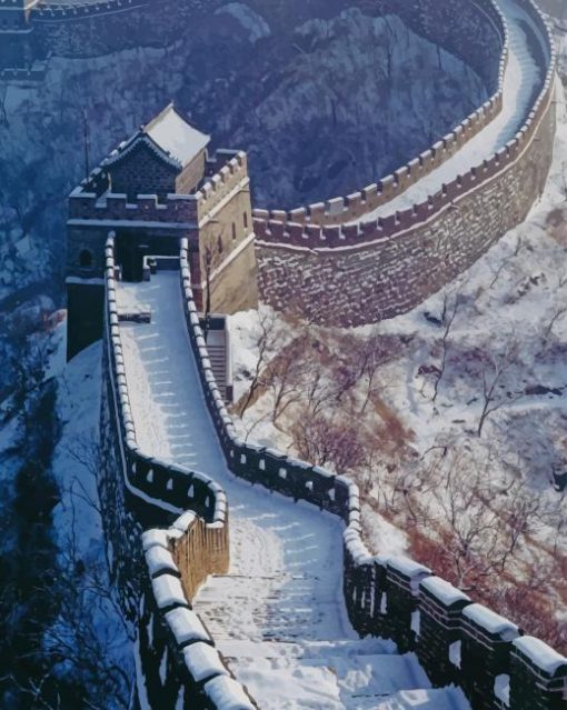 Great Wall Of China In Winter paint by numbers