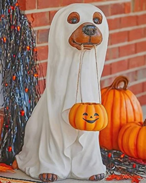 Halloween Dog Decoration paint by numbers