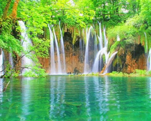 Plitvice Lakes National Park Croatia paint by numbers