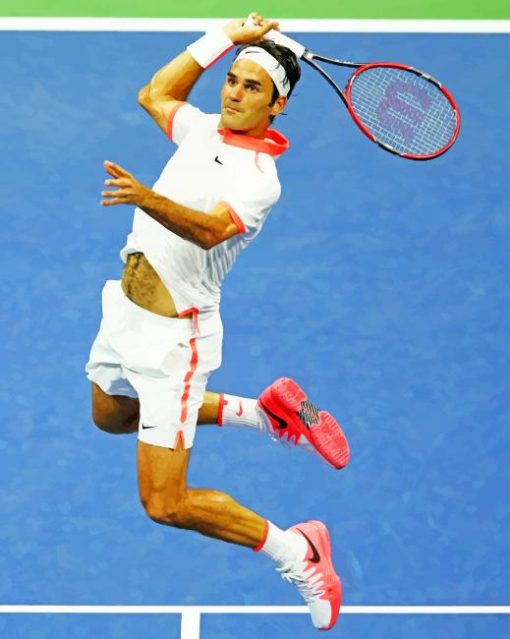 Roger Federer Slam Style paint by numbers