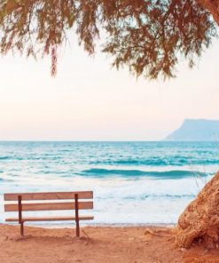 Seaside Spot With Tree And Chair paint by numbers