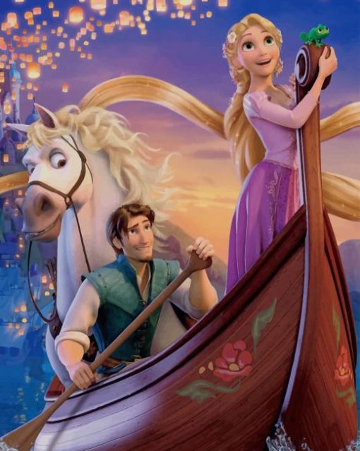 Tangled Movie Rapunzel And Flynn Rider paint by numbers