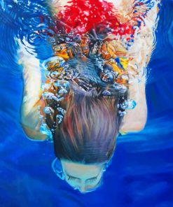 Girl Swimming Underwater paint by numbers