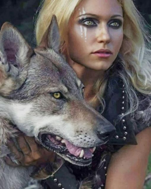 Viking Women With Wolf paint by numbers