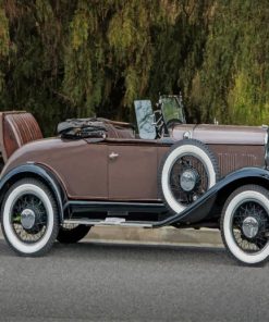 Vintage Brown Coupe Car paint by numbers