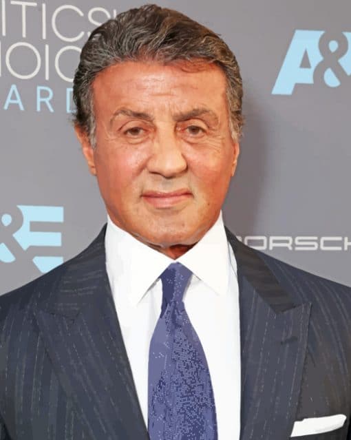 Actor Sylvester Stallone paint by numbers