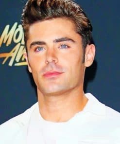 Actor Zac Efron paint by numbers