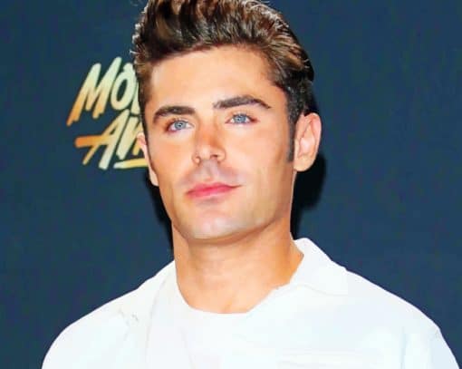 Actor Zac Efron paint by numbers