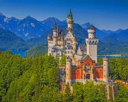 Bavaria Germany Neuschwanstein Castle paint by numbers