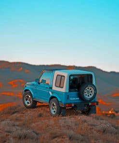 Blue Jeep On Hills paint by numbers