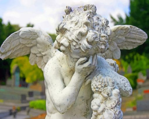 Crying Angel Statue paint by numbers