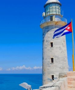 Cuba Beach Lighthouse paint by numbers