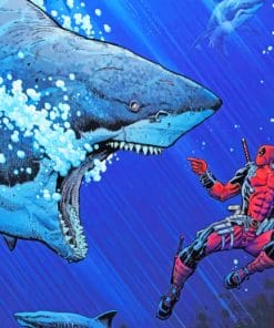 Deadpool Angry shark Paint By Numbers