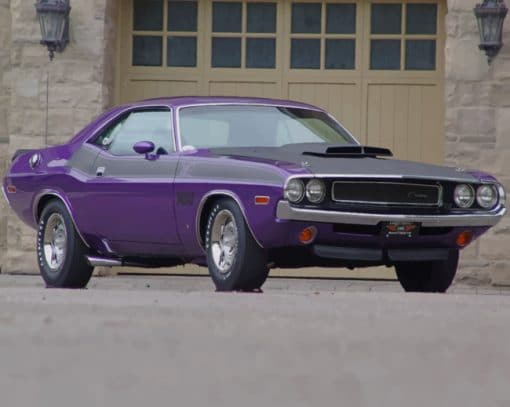 Purple Dodge Challenger TA Car paint by numbers