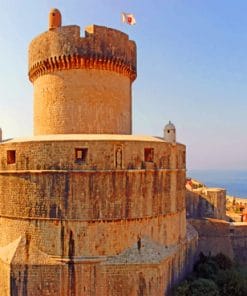 Dubrovnik Castle In Croatia paint by numbers