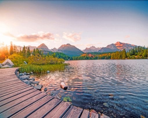 Evening Lake Side paint by numbers