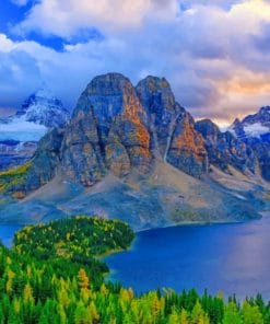 Fluffy Clouds Above The Rocky Mountains Paint By Numbers