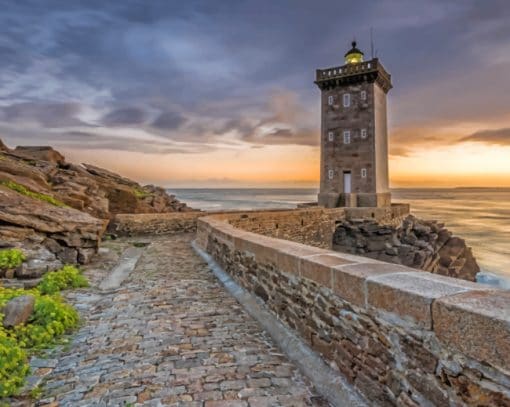 France Sunrise In Coast Lighthouse paint by numbers