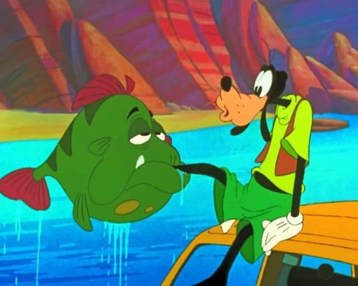 Goofy And The Fish Paint By Numbers