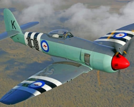 Hawker Sea Fury Plane paint by numbers