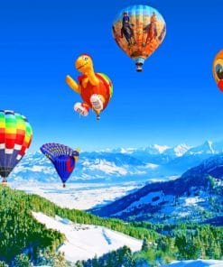 Flying Hot Air Balloons Paint By Numbers