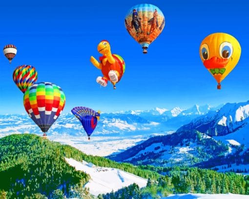 Flying Hot Air Balloons Paint By Numbers