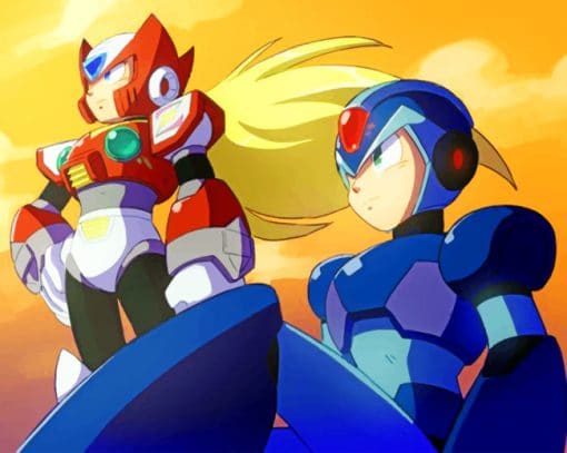 Mega Man X Cartoon paint by numbers