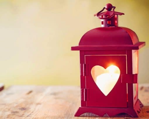 Lantern Flashlight Heart paint by numbers