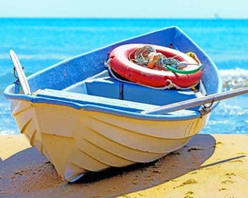 Old Boat On The Beach paint by numbers