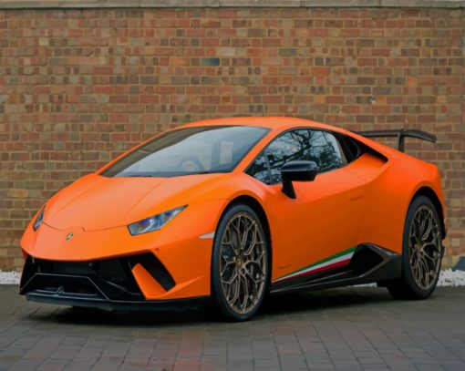 Orange Lamborghini Huracan Car paint by numbers