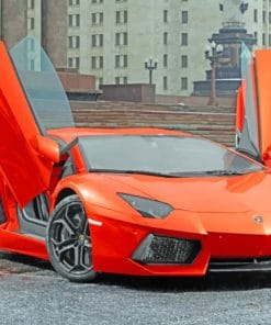 Orange Lamborghini Paint By Numbers