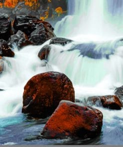 Öxarárfoss Waterfall paint by numbers