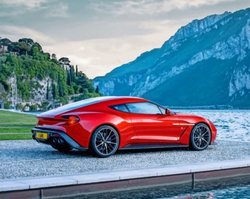 Red Aston Martin Sport Car paint by numbers