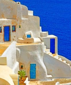 Santorini Island In Greece paint by numbers