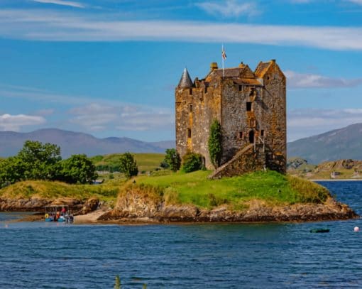 Scotland Castles Rivers Castle Stalker paint by numbers