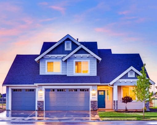 Simple Beautiful Purple House Paint By Numbers