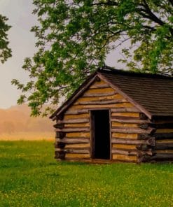 Small Cabin In Landscape paint by numbers