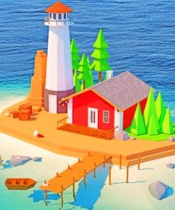 Small Animated Island paint by numbers