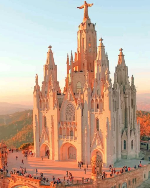 Tibidabo Hill In Spain paint by numbers