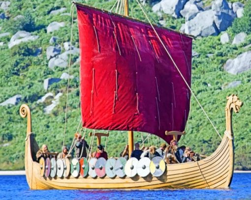 Vikings Sailing Boat Paint By Numbers