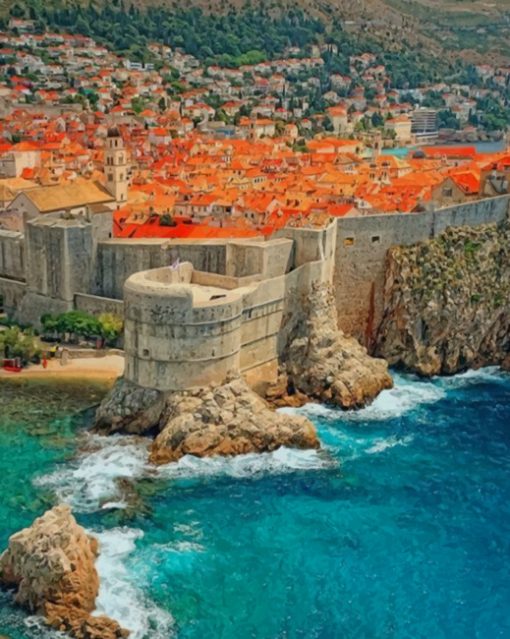 Walls Of Dubrovnik Croatia paint by numbers