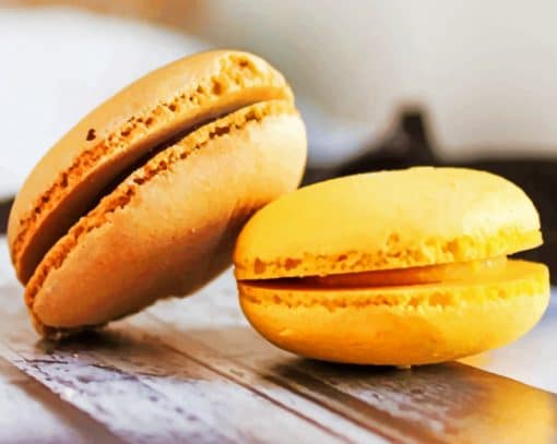 Yellow Macrons Dessert Cakes paint by numbers