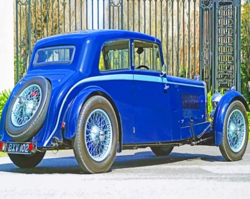 Classic Blue Aston Car paint by numbers