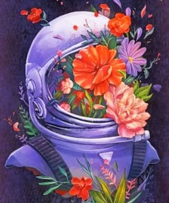 Astronaut With Flowers paint by numbers