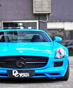 Baby Blue Mercedes Benz paint by numbers