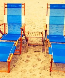 Beach Blue Chairs paint by numbers