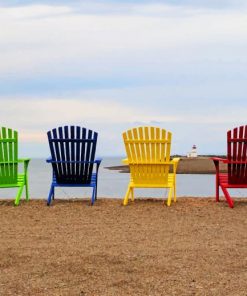 Beach Chairs Seaside paint by numbers