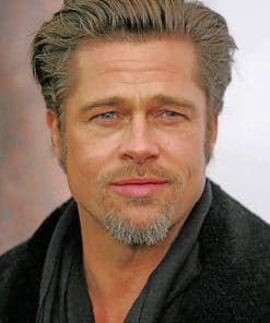 Brad Pitt Portrait paint by numbers