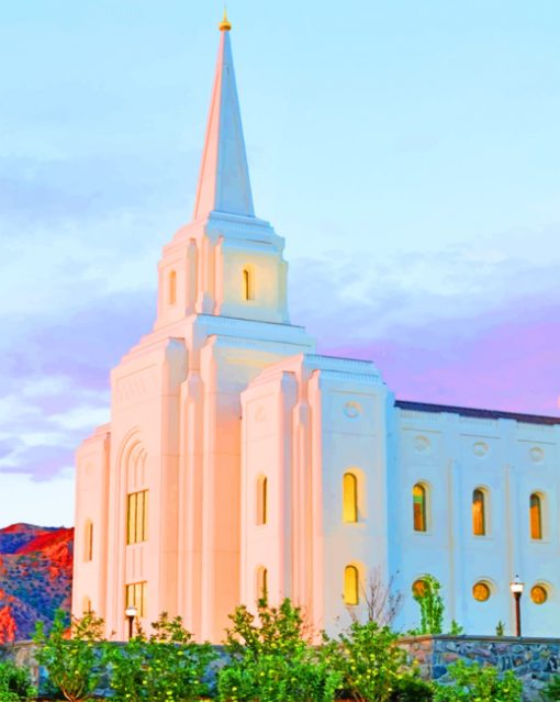 Brigham City Utah Temple paint by numbers